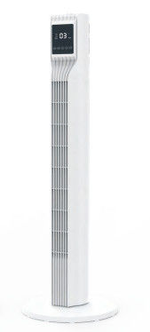 110V biały kryty dom stojący wentylator elektryczny wentylator wieżowy z zegarem prędkość 24 stóp / s