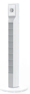 110V biały kryty dom stojący wentylator elektryczny wentylator wieżowy z zegarem prędkość 24 stóp / s